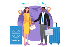 An illustration of two business professionals, a woman and a man, shaking hands